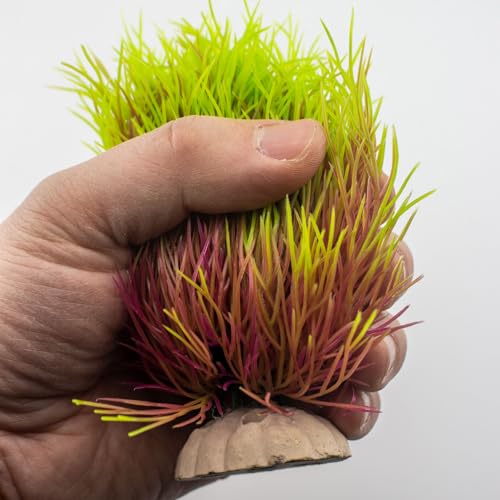 Fish Tank Decorations Aquarium Plants Plastic Artificial Décor (Pink Yellow) - color: Pink Yellow