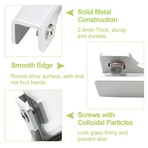 4Pcs Aluminum Alloy Glass Clamp 2 Way Glass Connectors Rimless Clip Holder for Fixing or DIY Fish Tank, Wind Guard, Display Cabinet, for 6-10mm Thickness - color: Aluminum Alloy,for 6-10mm, size: 4 Pieces