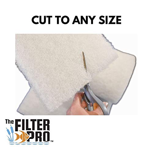 Beige Coarse Filter Media, 2" Thick, 12" x 12" Pads, 5 Pack, Perfect for Aquariums, Ponds or Water Gardens, Made in USA - size: 12" x 12" - 5 Pack