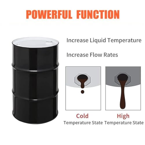 55 Gallon Metal Drum Heater with Digital Display & Elastic Spring, 3000W Silicone Heating Pad for Honey Oil Barrels, 200L Tanks, Ideal for Fast Heating & Temperature Control