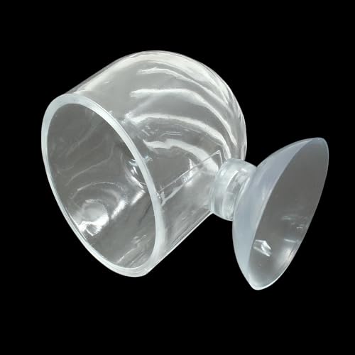 4Pcs Aquarium Worms Feeder, Acrylic Worm Feeding Cup with Suction Cups, Water Planter Pot Live Plant Holder for Fish Tank