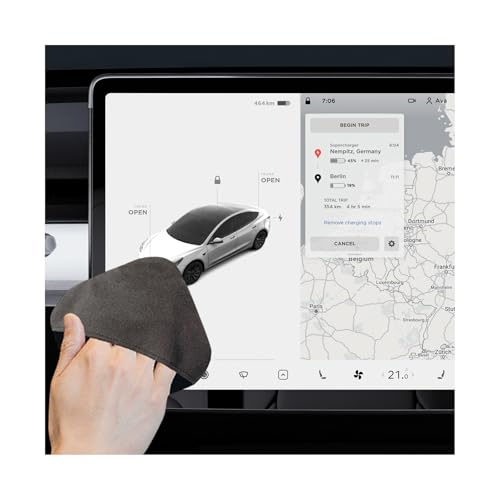 Car Screen Cleaner, 4.13"×4.13" Square Microfiber Auto Touchscreen Cleaning Cloth, Reusable Vehicle Interior Touch Screen Cleaning Pad Non-Scratch Wipes, Car Accessories - color: Square