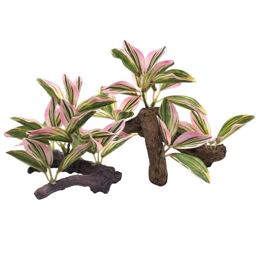 M2cbridge Fish Tank Plastic Soft Grass Artificial Betta Water Plants Decoration Goldfish Hide 2pcs (Pink) - color: Pink
