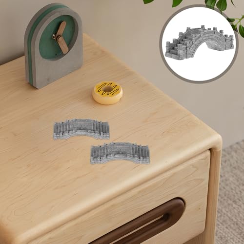 4pcs Mini Arch Bridge Figurines Garden Bridge Statue for Fairy Garden and Fish Tank Decor Gray Stone Micro Landscape Accessories