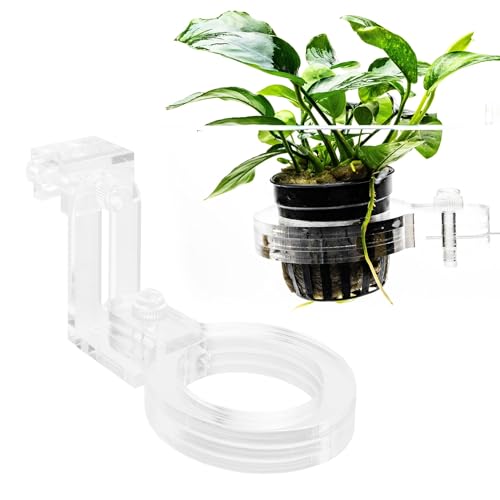 Ultum Nature Systems Hydro Pot Holder – Clear Adjustable Acrylic Aquarium Plant Holder - Sturdy Aquarium Planter and Aquatic Plant Pot for Live Plants, Small - size: Small