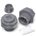 TAISHER 2PCS Black PVC 1'' Bulkhead Tank Connector Adapter Fitting with Plugs & Gasket for Water Tank, Rain barrels, Aquariums, Bathtubs and Sink - size: 1"(PVC) with Plugs & Gasket
