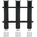 ISURE MARINE Fishing Rod Holder Bracket Wall Mounted Boat Side Mount Tool Holder Tube Links with Screws 2/3/4/6 Pole Tube (White/Black) - color: 3-Link Black
