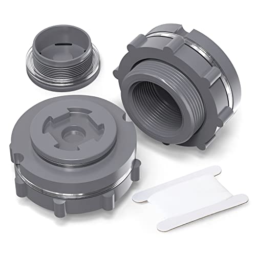 TAISHER 2PCS Black PVC 2'' Bulkhead Tank Connector Adapter Fitting with Plugs & Gasket for Water Tank, Rain barrels, Aquariums, Bathtubs and Sink - size: 2"(PVC) with Plugs & Gasket