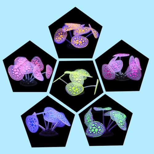 Aquatic Plants Fluorescent Craft Artificial Aquarium Landscaping Fish Tank Decoration Silicone Simulation(Green)