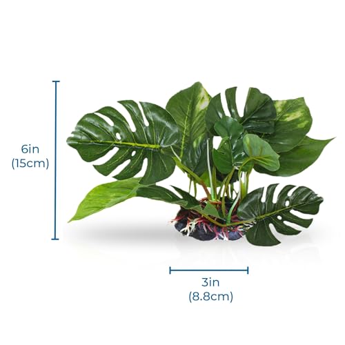 SunGrow 6" Realistic Aquarium Plant, Plastic Plant for Betta Fish Tank, Betta Tank Decoration, Hiding Spot, Small Aquarium Plant, Reptile Terrarium Enclosure Accessories, Amphibian Habitat Decor