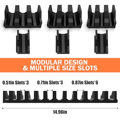 Magnetic Plier Organizer - Expandable Multiple Spacing Modular Tool Box Organizers, Tool Drawer Organizer, Tool Storage, Plier Rack - 12 Holders