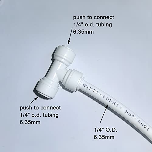Malida 1/4" Tee 3 Way Tube Quick Connect Push Fit RO Water Reverse Osmosis System set of 10
