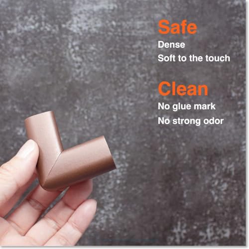 Roving Cove Slimfit Corner Edge Protector for Baby Proofing (Small 18ft Edge 8 Corners), Furniture Safety Bumper Guard, Soft NBR Rubber Foam, 3M Adhesive, Coffee Brown - color: Coffee Brown, size: Small 18 feet