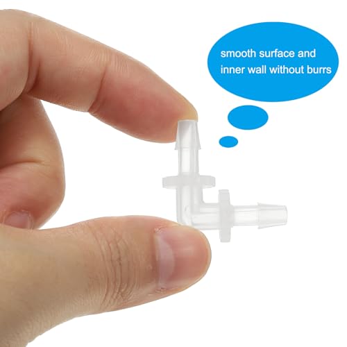 PATIKIL 5/32" Plastic Hose Barb 90 Degree Elbow, 10 Pack L-Barb Fittings 2 Way Equal Barbed Joint Connector Splicer Mender Hose Adapter Union Adapter for Aquarium Fuel Gas Liquid Air - size: 5/32"
