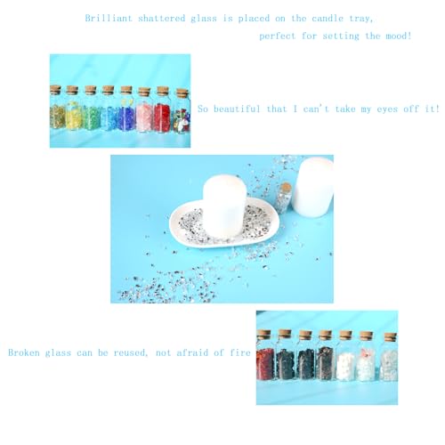 Broken Mirror Irregular Crushed Glass Chips,DIY Craft Glitter Crystal Broken Glass Pieces,Bulk Transparent 2-4mm Glass Sprinkles, for Resin Art Vase Fill and Glitter Painting Jewelry Making.(100g) - color: Broken mirror