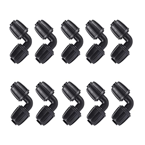 1/2 inch Irrigation Fittings Elbow Connectors For (1/2" ID x0.6-0.63" OD) 16mm Drip Tubing Barbed Connectors-10 Pcs/pack - size: 1/2 inch Elbow