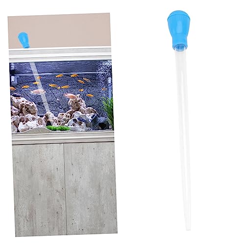 NOLITOY Aquarium Fish Tank Cleaner Pipette Dropper Manual Water Changer Vacuum Siphon Tool for Waste Removal and Feeding 16.92In Stainless Suction Device - color: Blue, size: Size 2