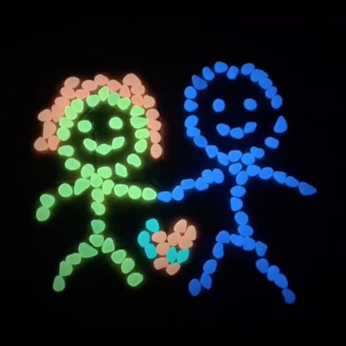 NAMTSO Glow in The Dark Rocks Outdoor, 500 pcs Multicolor Solar Rocks for Landscaping, Outdoor Decor Glow in The Dark Stones, Glowing Pebbles for Garden Backyard Patio Lawn Fish Tank Aquarium Decor - color: Multi