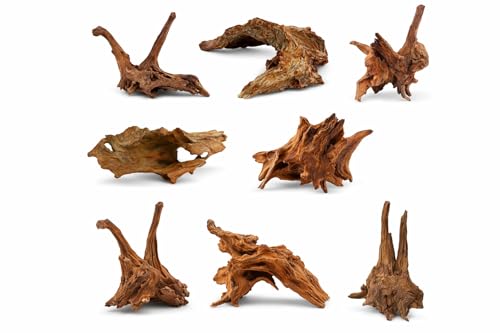 Azil Natural Driftwood 9''-12'' (2 Pieces) – Perfect Aquarium Decoration for Fish Tanks, Freshwater Aquariums, Terrariums, Aquascaping, Hardscaping, Aquatic Plants - size: driftwood 9'' - 12''
