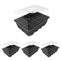 Gardzen 3 Pack Seed Starting Tray, Plant Germination Trays, Seed Starter Kit with Adjustable Humidity Vented Dome, Plant Growing Kit 6.6" x 4.5", Total 36-Cell, Black - color: Black, size: 3-Pack