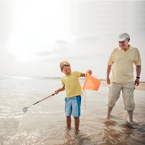 VOS Sand Sifter 2-Pack | Adjustable Handle 21"–33" | Stainless Steel Beach Scoop for Seashells, Shark Teeth & Sea Glass | Lightweight Aluminium, Rust-Resistant – KOVO Coral - color: KOVO Coral