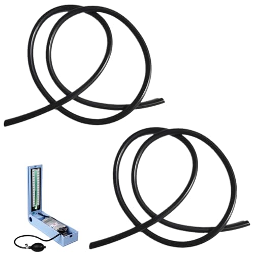Blood Pressure Cuff Tube, 2 Pack Natural Latex 3FT Sphygmomanometer Hose Replacement for Mercury Sphygmomanometer & Manual BP Monitor, Essential Replacement Part with Standard Connectors