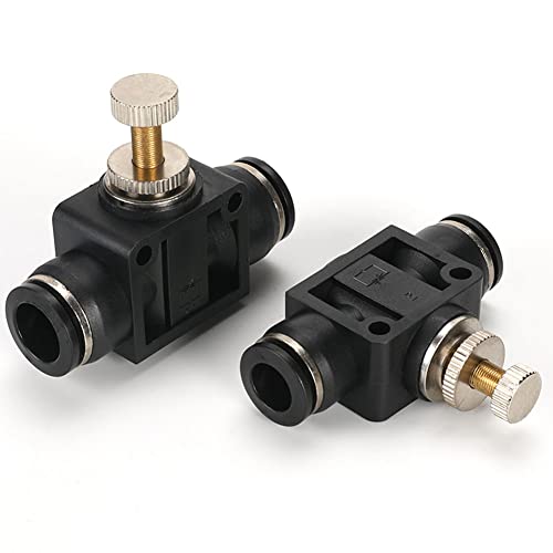 5PCS 1/4” OD Pneumatic Air Flow Control Valve, Union Straight in-Line Speed Controller Fitting 1/4 Inch Tube OD x 1/4 Inch Tube OD - size: 1/4" OD