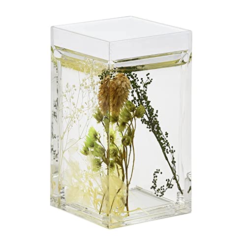 Locco Decor 5 Piece Acrylic Liquid 4D Floating Motion Bathroom Vanity Accessory Set Garden Botanic Green Plants Toothbrush Holder, Tumbler, Soap Dispenser, Soap Dish, Toiletbrush Holder Set - size: 5-piece, style: Green Plants