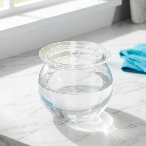 Round Fish Tank Lid 5.12 Inch Clear Aquarium Cover with Cat Proof Mesh for Rimless Fishbowls Protective Top Cover - size: 13.00X13.00X0.30CM