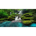 AWERT 24x12 inches Waterfall Terrarium Background Tropical Rainforest Aquarium Background Mountain Lake Green Tree Reptile Habitat Background Durable Polyester Background - size: 24x12in/60x30cm