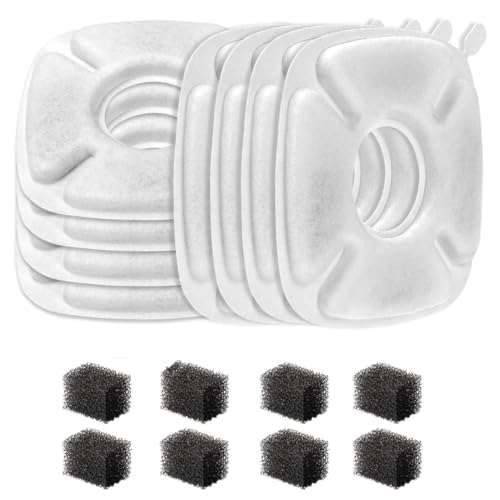 4inch Cats Fountain Replacement Filters with Pre-Filter Sponges for 67oz, 95oz and 135oz Pet/Cat Automatic Water Fountain Dog Water Dispenser (8 Pack) - color: 8 Pack