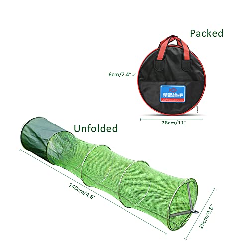 Collapsible Fish Keeping Net - Rubberized Mesh Fishing Basket - Foldable Fish Live Well for Dock & Kayak - Keep Bait and Fish Alive