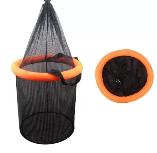 Floating Fish Basket for Live Caught, Foldable Fishing Holder Minnow Bucket Portable Collapsible Fishing Net Storage Cage for Live Fish Bait Live Well