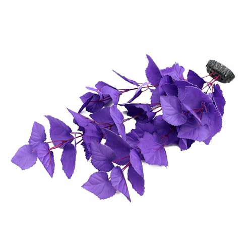 ALEGI Silk Aquarium Plants, 16 Inch Artificial Silk Plants Decorations for Fish Tank,Aquarium Décor Plastic Plants (Purple, 2 Pack) - color: Purple