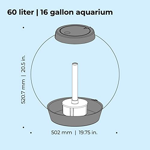 biOrb Classic 60 Acrylic 16-Gallon Aquarium with Multi-Color Remote-Controlled LED Lights Modern Tank for Tabletop Display, Silver - color: Silver, size: 16 Gallon, style: MCR Lighting
