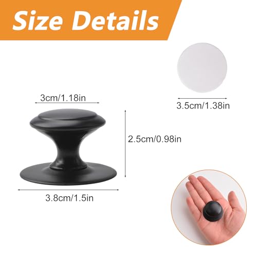 MOROBOR Stainless Steel Drawer Knobs, 4pcs Self-Stick Instant Cabinet Handle Pulls, 1.18Inch Adhesive Sliding Door Stick On Pulls with Mounting Screws for Glass Cupboard(Matte Black) - color: Matte Black-4PCS, size: 1.18Inch