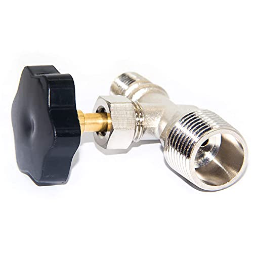Joywayus Adjustable Needle Valve Male Thread 1/4" NPT x 1/2" NPT Brass Nickel Plated Anti-Rust Reduce Flow Control Straight Connection - size: 1/4"×1/2"