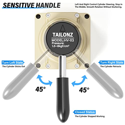 TAILONZ PNEUMATIC Rotary Lever Hand Valve HV-03 3/8”NPT Air Flow Control 3 Position 4 Way - size: 3/8" NPT