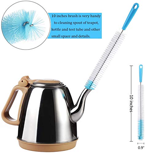 ALINK 8-Pack Bottle Cleaning Brush Set - Long Handle Bottle Cleaner for Washing Narrow Wine/Beer Bottle, Thermos, Hummingbird Feeder, Sport Well, Plus Kettle/Straw Brush