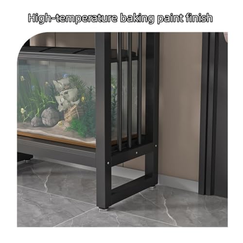 Double-layer Fish Tank Stand, Aquarium Stand with Metal Frame, Modern and Minimalist Storage Shelves, Fish Tank with Stand Use in Home, Office and Restaurant(Black,80cm-31.5in) - color: Black, size: 80cm-31.5in