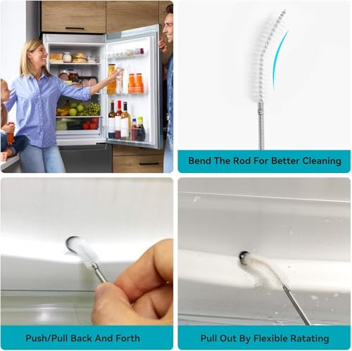 2 Pack 80 Inch Extra Long Flexible Pipe Cleaner Brush, Drain Cleaner Tool for Fridge, Sink Hose, Aquarium Tube, Car Sunroof Drain Cleaning Brush. - color: 80 Inch