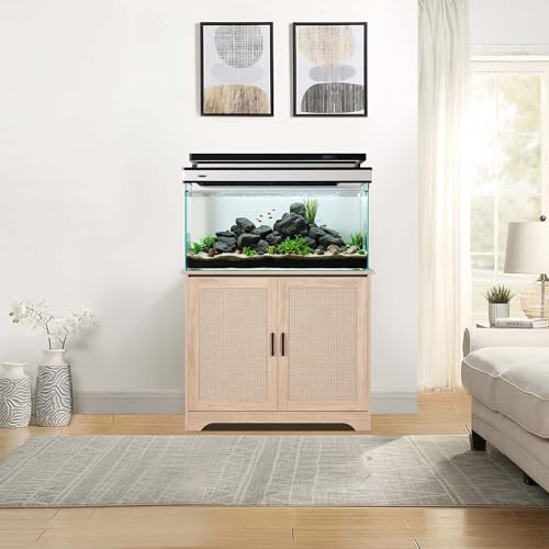 unipaws 20-40 gallon Aquarium Stand, Fish Tank Stand with Storage Cabinet, Wooden Tank Stand for Turtle Tank, Reptile Terrarium, Nature - color: Nature Color