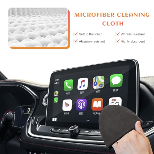 Car Screen Cleaner, 4.72"×3.94" Triangle Microfiber Auto Touchscreen Cleaning Cloth, Reusable Vehicle Interior Touch Screen Cleaning Pad Non-Scratch Wipes, Car Accessories - color: Triangle