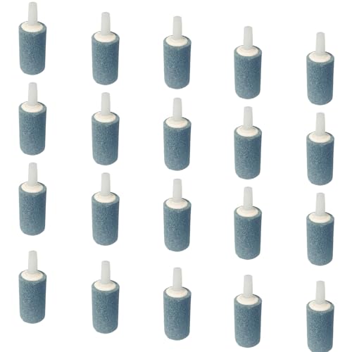 20 Pack Aquarium Air Stones - Air Pump Accessories of 1 Inch Cylinder Fish Tank Air Stone Aerator Bubble Diffuser for Nano Air Pumps Fish Tanks and Small Buckets - size: 20 PCS Air Stone