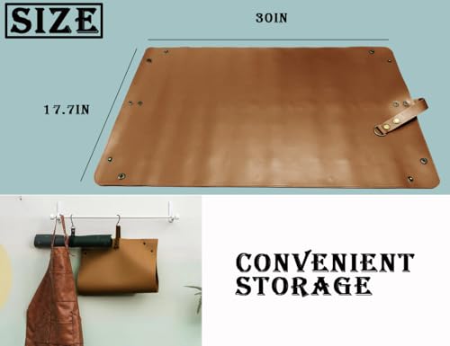 Plant Repotting Mat,Waterproof Leather Plant Transplanting Mats,Indoor Succulent Potting Mat for Change Soil and Watering,Portable Gardening Mats for Transplant and Mess Control (30" X 18",Brown) - color: Brown Leather