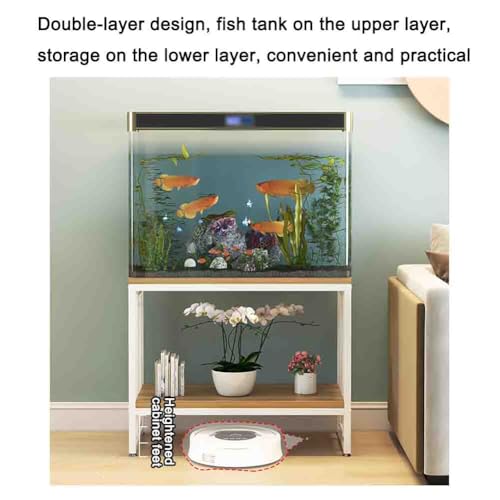 Metal Aquarium Stand, Heavy Duty 2-Tier Fish Tank Rack Shelf, Torage Rack Bracket for Fish Tank Accessories Storage, for Home Office (White a)