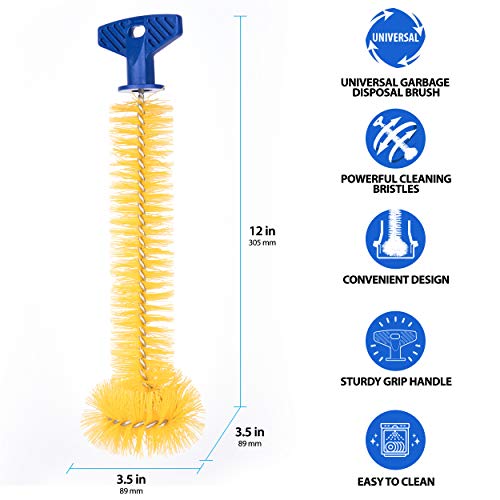 Mr. Scrappy Universal Garbage Disposal Brush, Sturdy Grip Handle, 11-Inches,Yellow - style: Brush