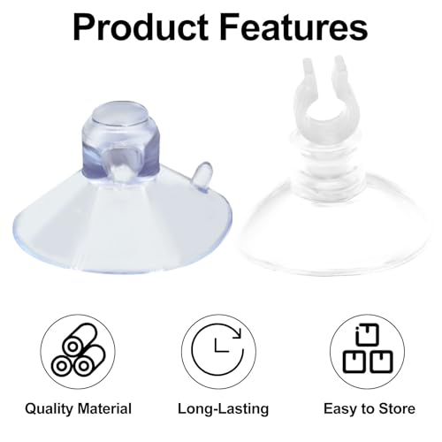 20 Pack 25mm Suction Cups and 0.2” Clips, Transparent Aquarium Suction Cups 100 Pcs Adjustable Zip Ties, Utility Sucker Pad for Fish Tank Decoration/Moss Shrimp Nest - style: Suction Cups*10，Clips*10