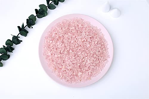 MAIBAOTA Natural Rose Quartz Crystal Quartz Rocks Chips Vase Filler Rocks for Succulent Plant Small Fish Tank Aquarium Gravel Decorative Pebbles Stones(200 gram) - color: Pink-rose Quartz, size: 0.45 Pound