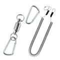 Magnetic Net Release Fly Fishing Net Retractor Magnetic Keychain, for Fly Fishing with Retractable Coiled Lanyard Carabiner - color: Silver Iron